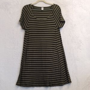 Old Navy Women's Green & Black Striped Casual Shirt Dress Size M‎